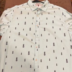 Denim and flower shirt xl